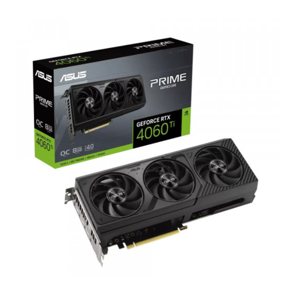 Cạc màn hình Asus Prime GeForce RTX 4060 Ti 8GB OC Edition (GDDR6/ 128 bit)