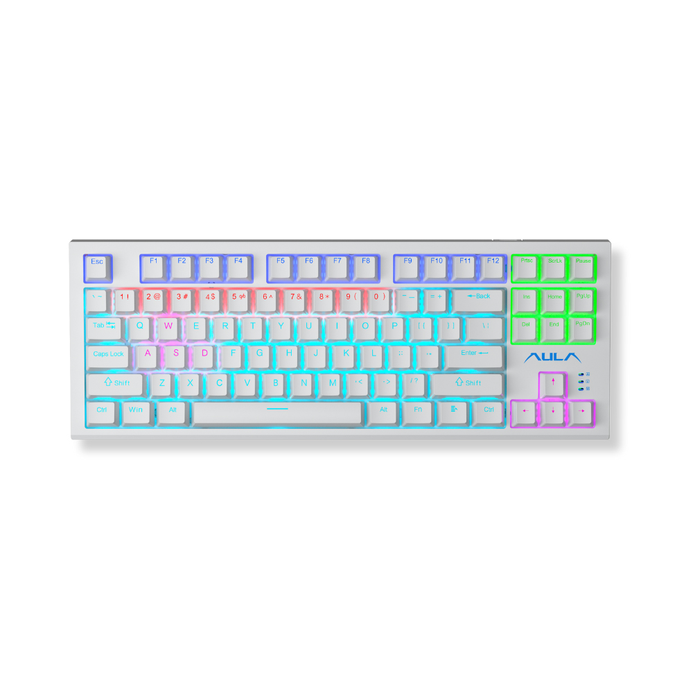 Bàn phím cơ Aula F3032 Trắng Red Switch (LED RGB)