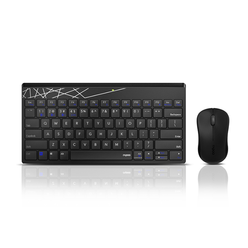 Bộ bàn phím chuột không dây Rapoo 8000M - Màu đen (Bluetooth/Wireless)