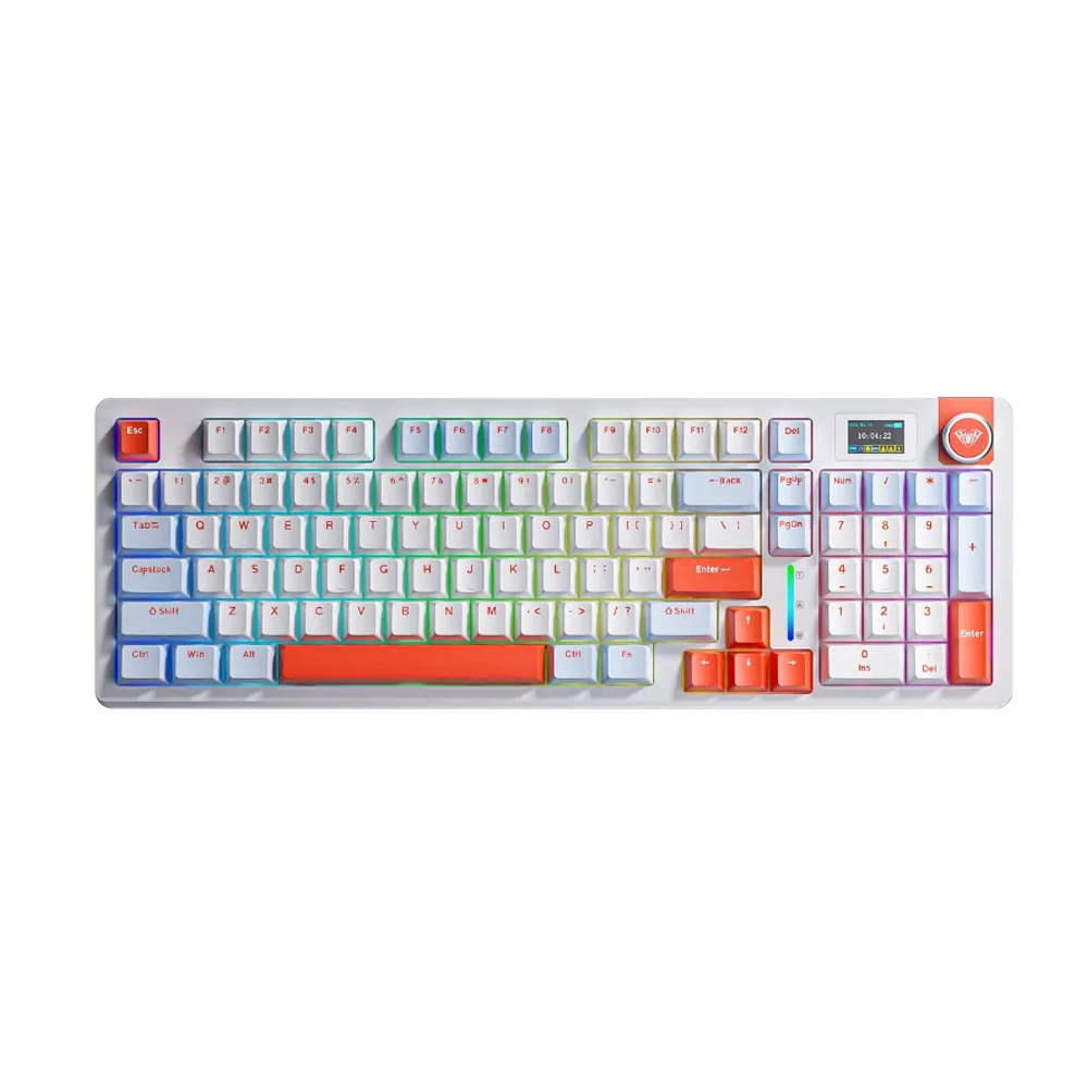 Bàn phím cơ Aula 3 MODE S98 PRO Xanh dương + trắng + cam Nimbus V3 switch (Bluetooth/Wireless/ LED RGB)