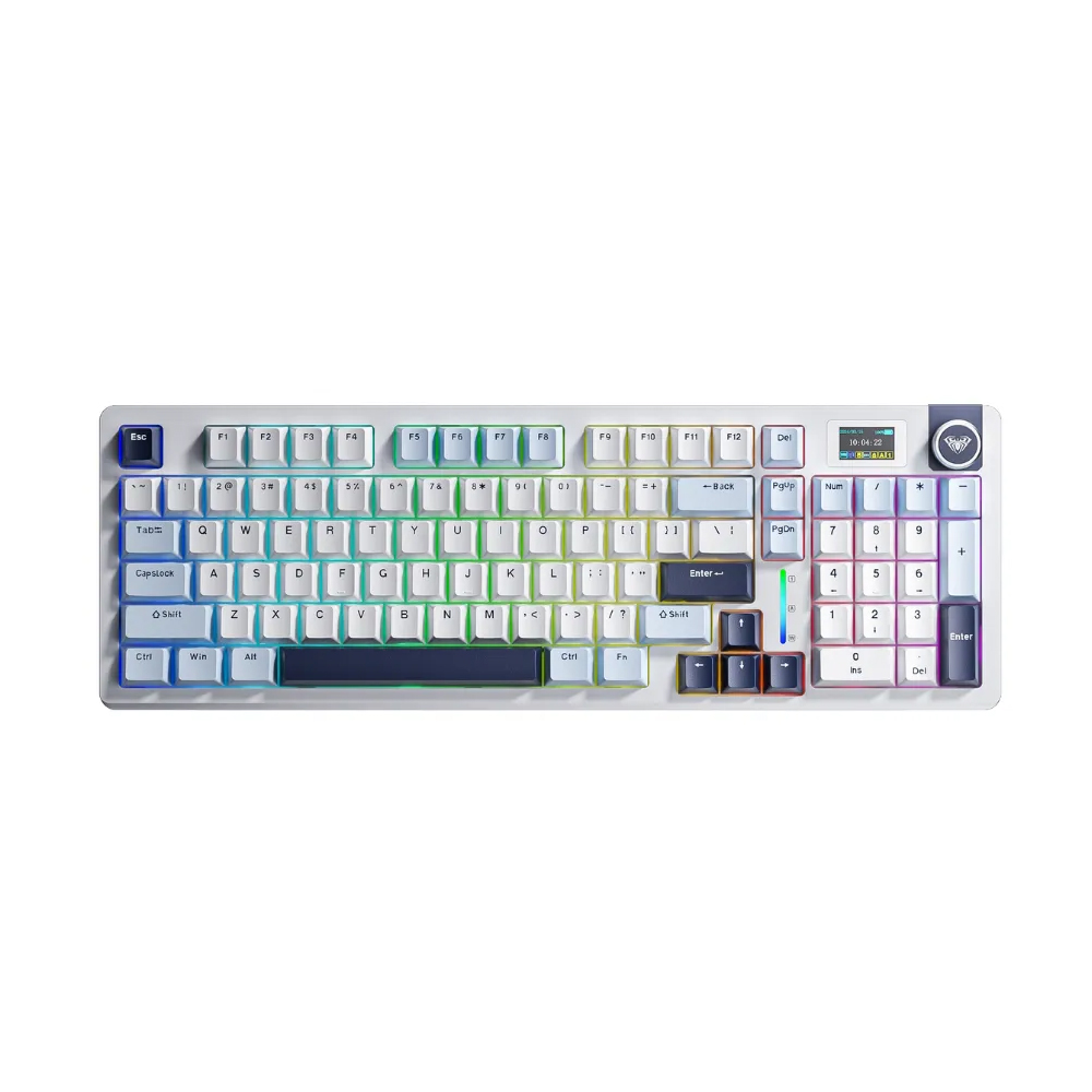 Bàn phím cơ Aula 3 MODE S98 PRO Xanh dương + trắng + tím đậm Paleo dust switch (Bluetooth/Wireless/ LED RGB)