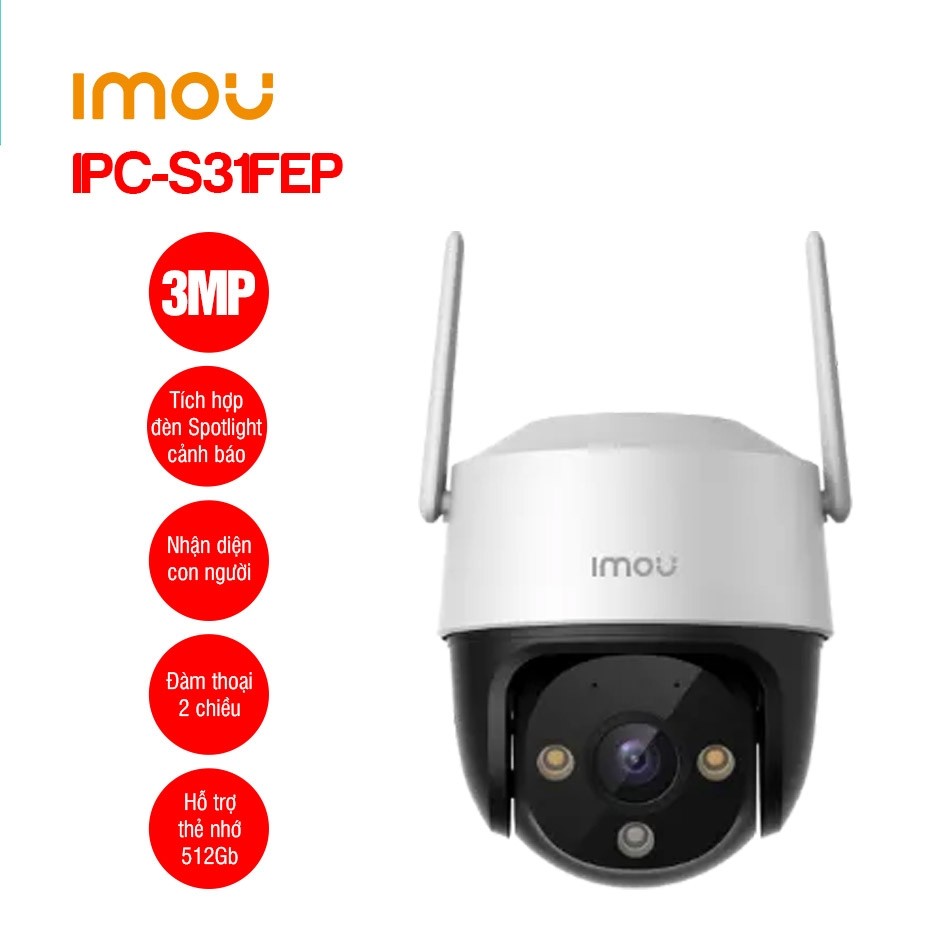 Camera ip wifi ngoài trời imou Cruiser IPC S31FEP (2K 3MP/ Quay quét)