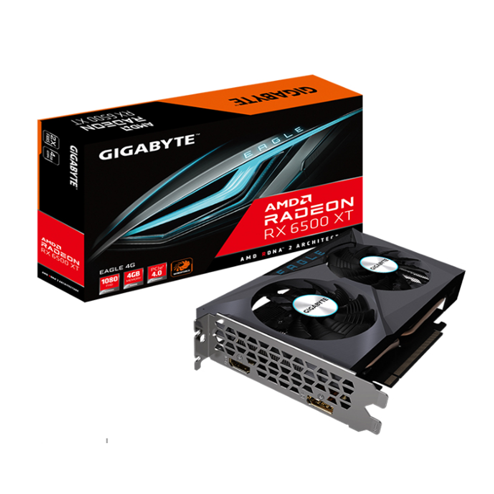 Cạc màn hình Gigabyte Radeon RX 6500 XT EAGLE (4GB/ GDDR6/ 64 bit)