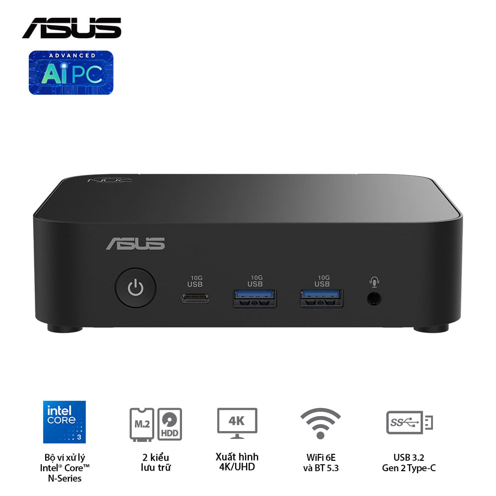 Mini PC Asus NUC 14 Essential NUC14MNK97 (Intel N97/ NoOS/ 3Y/ Kèm cáp nguồn)