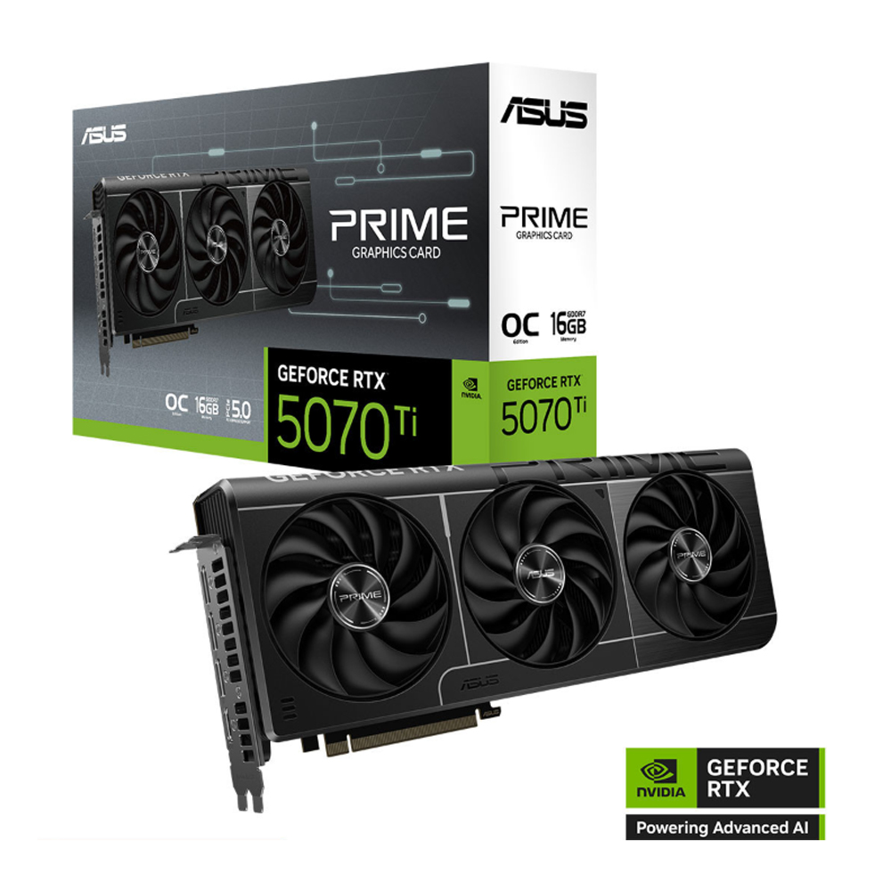 Cạc màn hình Asus Prime GeForce RTX 5070 Ti 16GB OC Edition (GDDR7/ 256 bit)