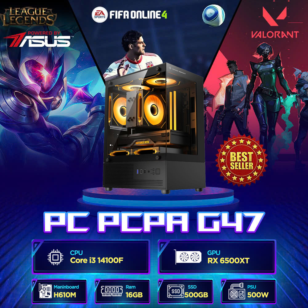 Máy tính PCPA G47 (I3 14100F/16GB/RX 6500XT)