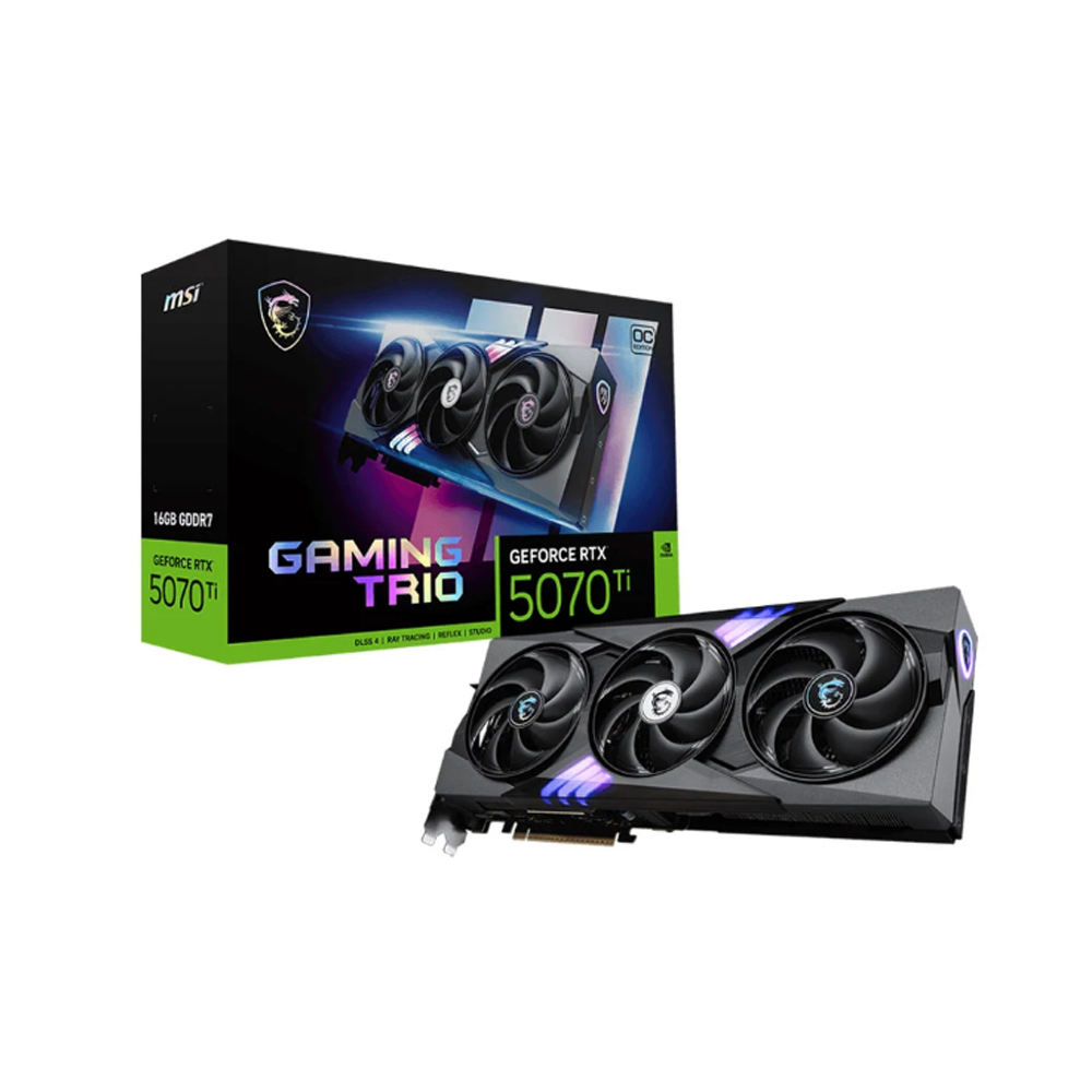 Cạc màn hình MSI GeForce RTX 5070 Ti 16G GAMING TRIO OC PLUS (GDDR7/ 256 bit)