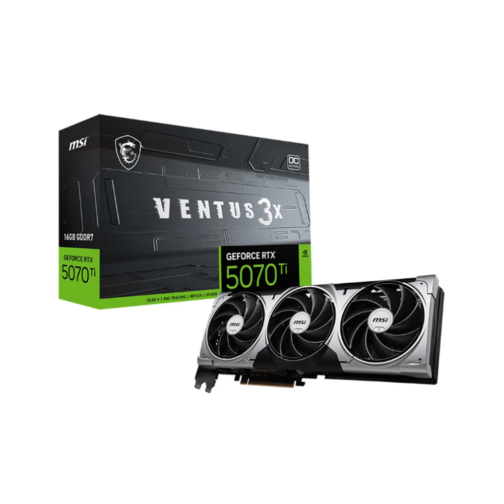 Cạc màn hình MSI GeForce RTX 5070 Ti 16G VENTUS 3X OC (GDDR7/ 256 bit)