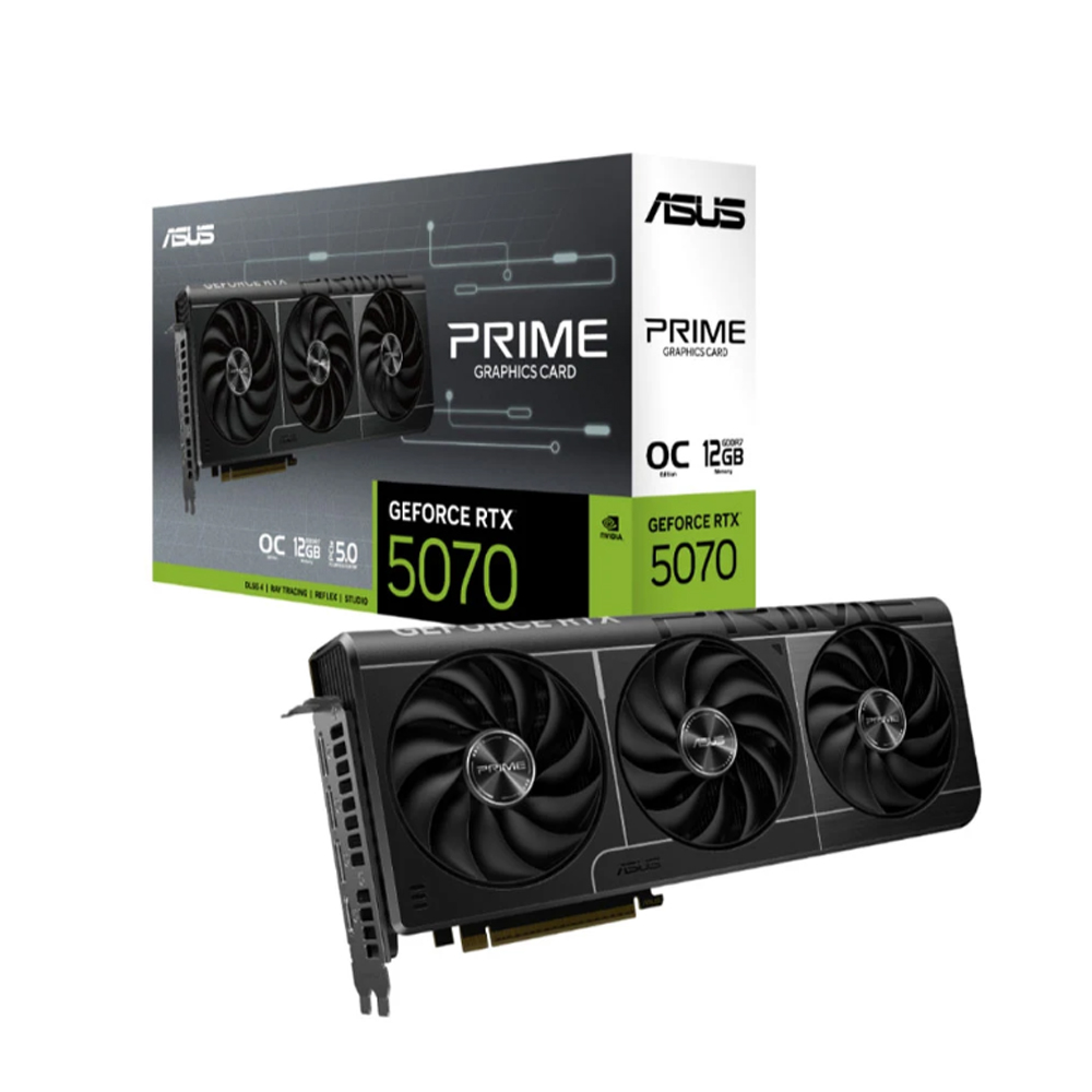 Cạc màn hình Asus Prime GeForce RTX 5070 12GB GDDR7 OC Edition (GDDR7/ 192 bit)