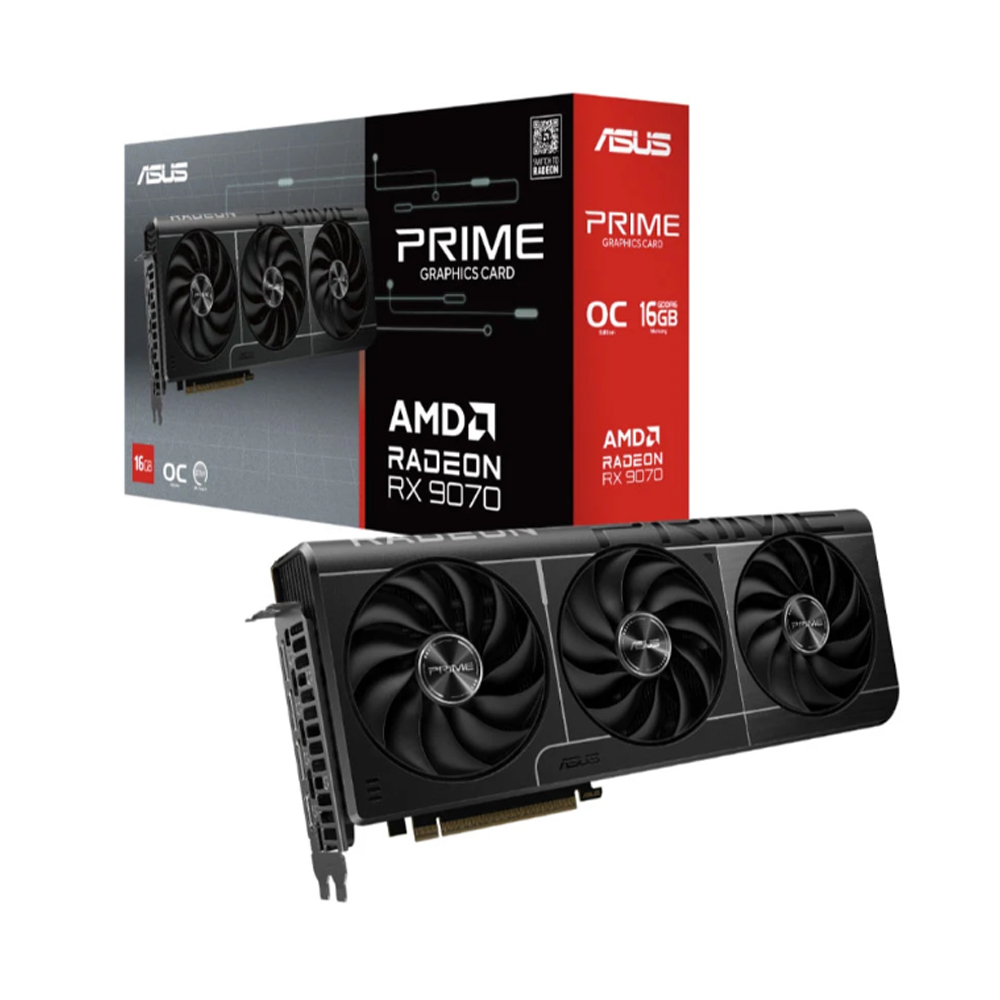 Cạc màn hình Asus Prime Radeon RX 9070 OC Edition 16GB (DDR6/ 256 bit)