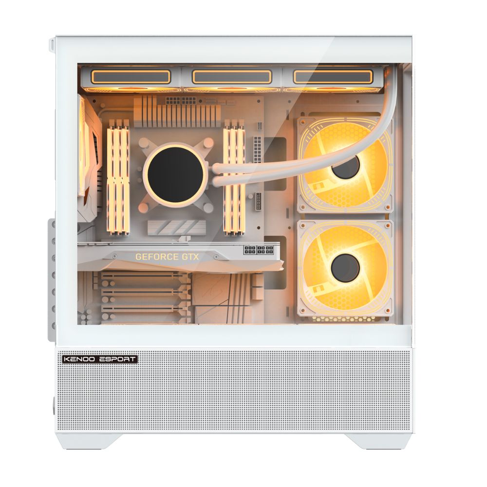 Vỏ máy tính KENOO ESPORT AK400 - Màu trắng (Mid Tower/ ATX)