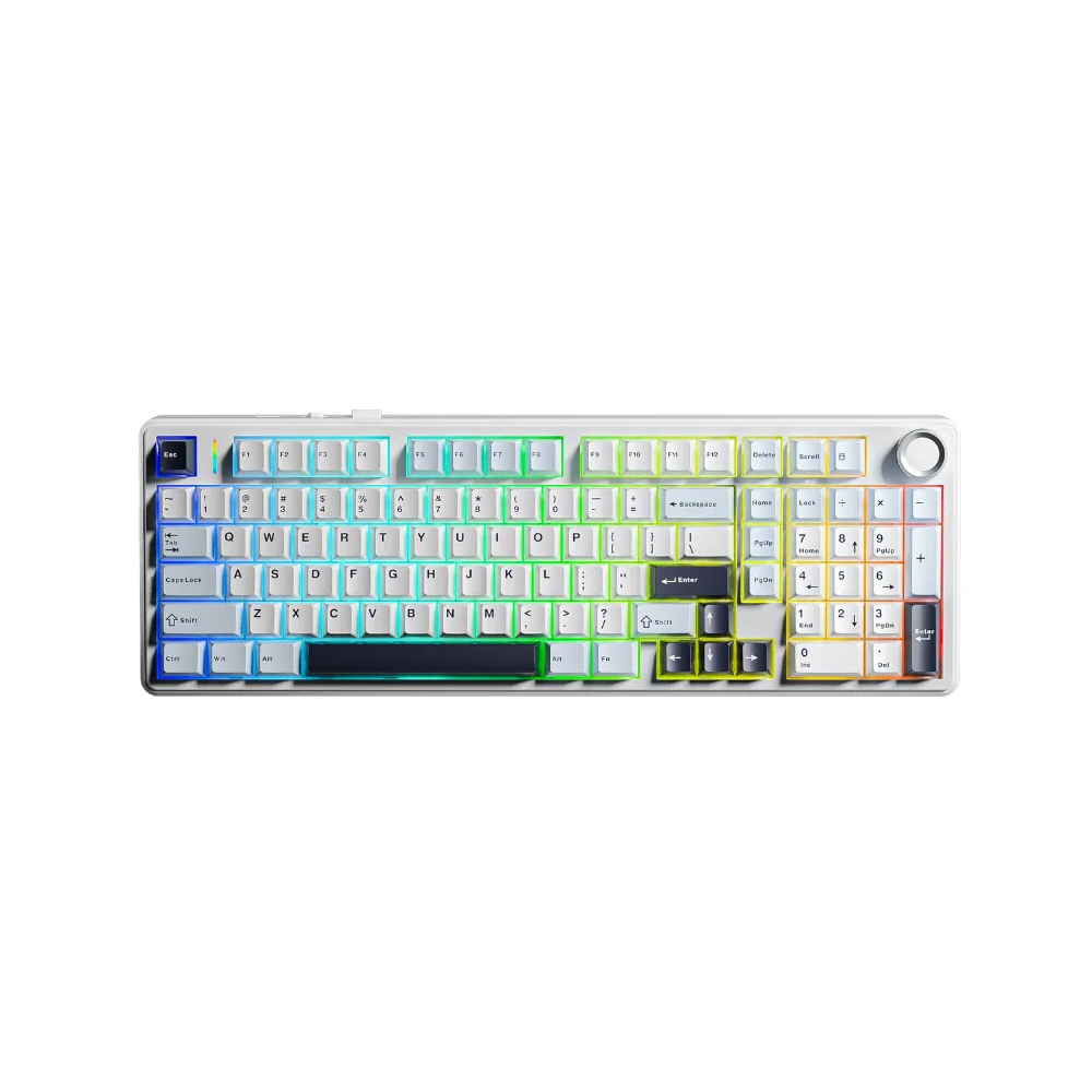 Bàn phím cơ Aula F99 PRO Xanh dương+trắng+tím đậm Star Vector switch(Có núm xoay)