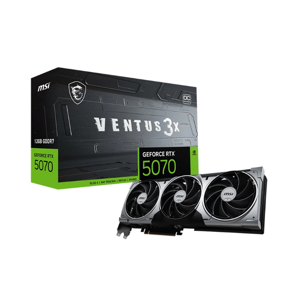 Cạc màn hình MSI GeForce RTX 5070 12G VENTUS 3X OC (GDDR7/ 192 bit)