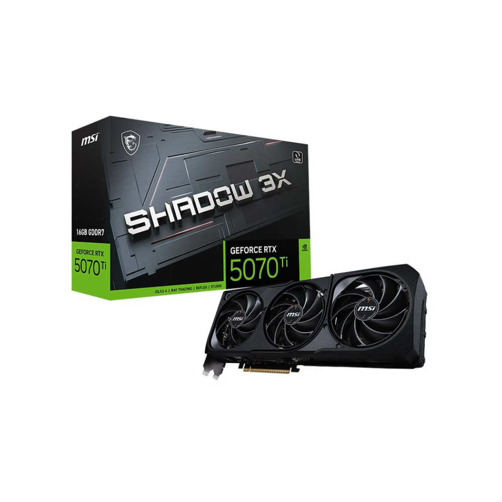 Cạc màn hình MSI GeForce RTX 5070 Ti 16G SHADOW 3X OC (GDDR7/ 256 bit)
