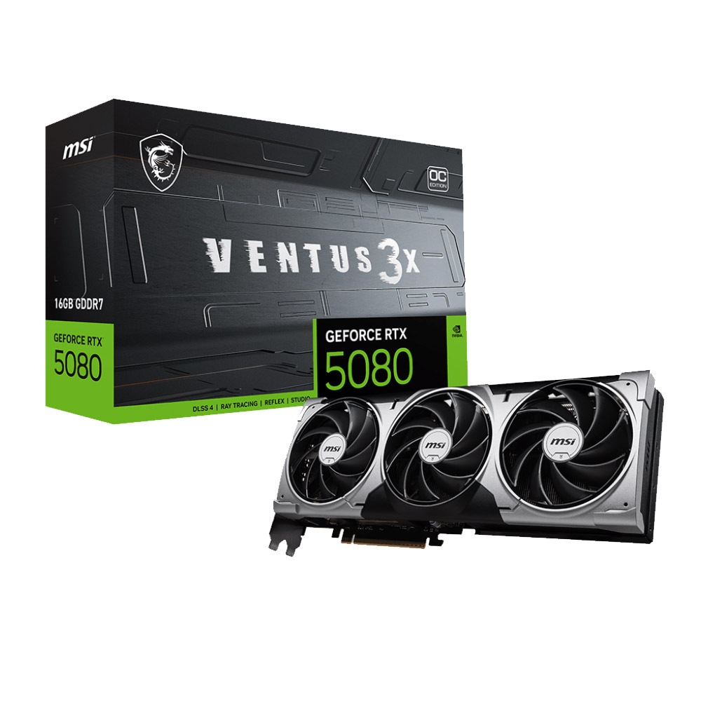 Cạc màn hình MSI GeForce RTX 5080 16G VENTUS 3X OC (GDDR7/ 256 bit)