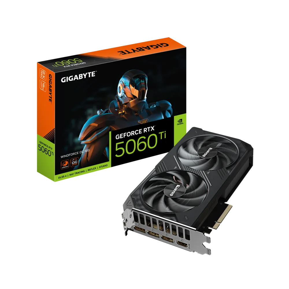 Cạc màn hình Gigabyte GeForce RTX 5060 Ti WINDFORCE OC (16GB/ GDDR7/ 128 bit)
