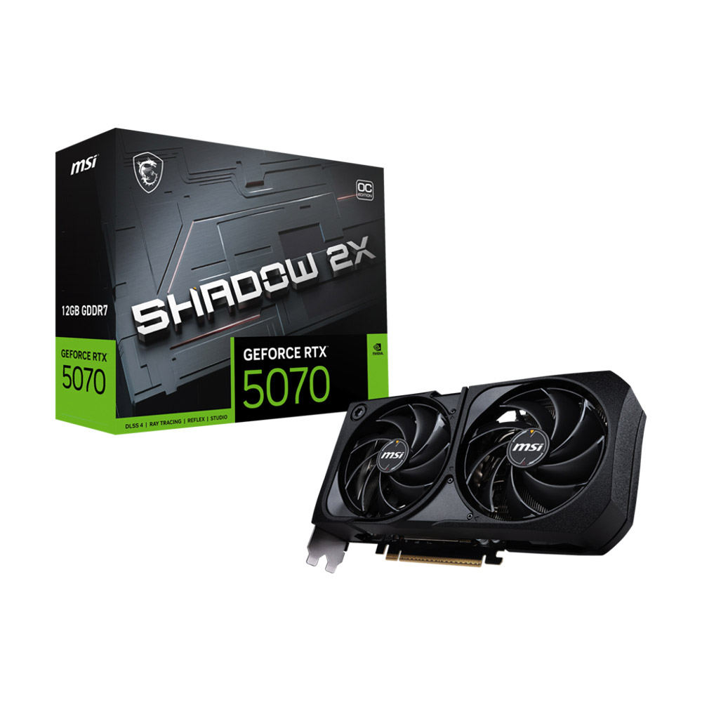 Cạc màn hình MSI GeForce RTX 5070 12G SHADOW 2X OC (GDDR7/ 192 bit)