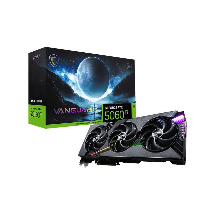 Cạc màn hình MSI GeForce RTX 5060 Ti 16G VANGUARD SOC (GDDR7/ 128 bit)