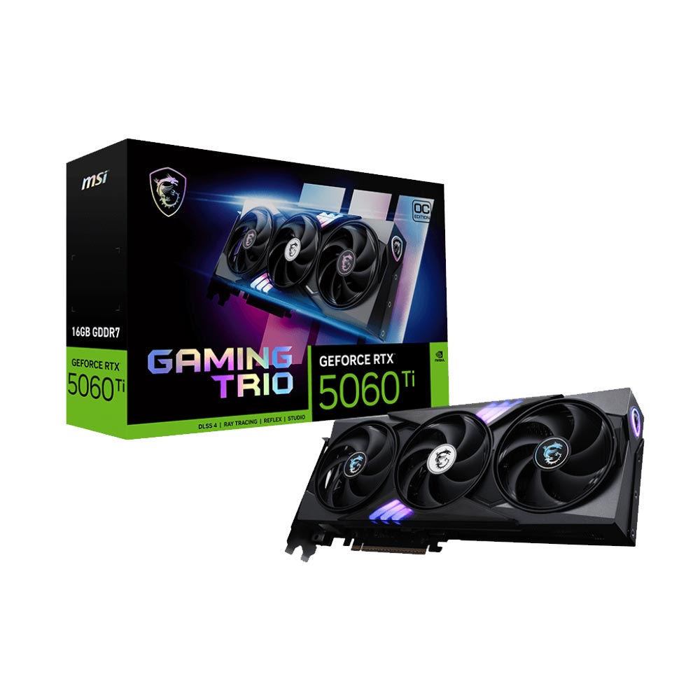 Cạc màn hình MSI GeForce RTX 5060 Ti 16G GAMING TRIO OC (GDDR7/ 128 bit)