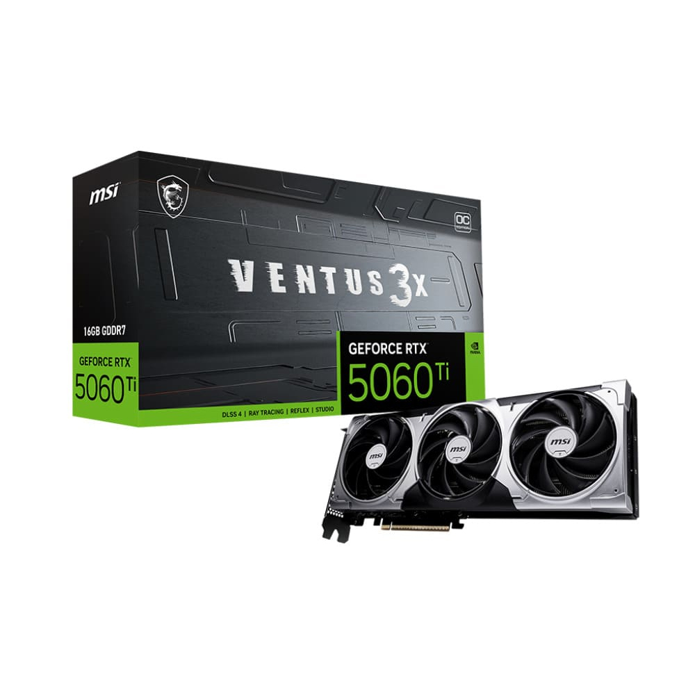 Cạc màn hình MSI GeForce RTX 5060 Ti 16G VENTUS 3X OC (GDDR7/ 128 bit)