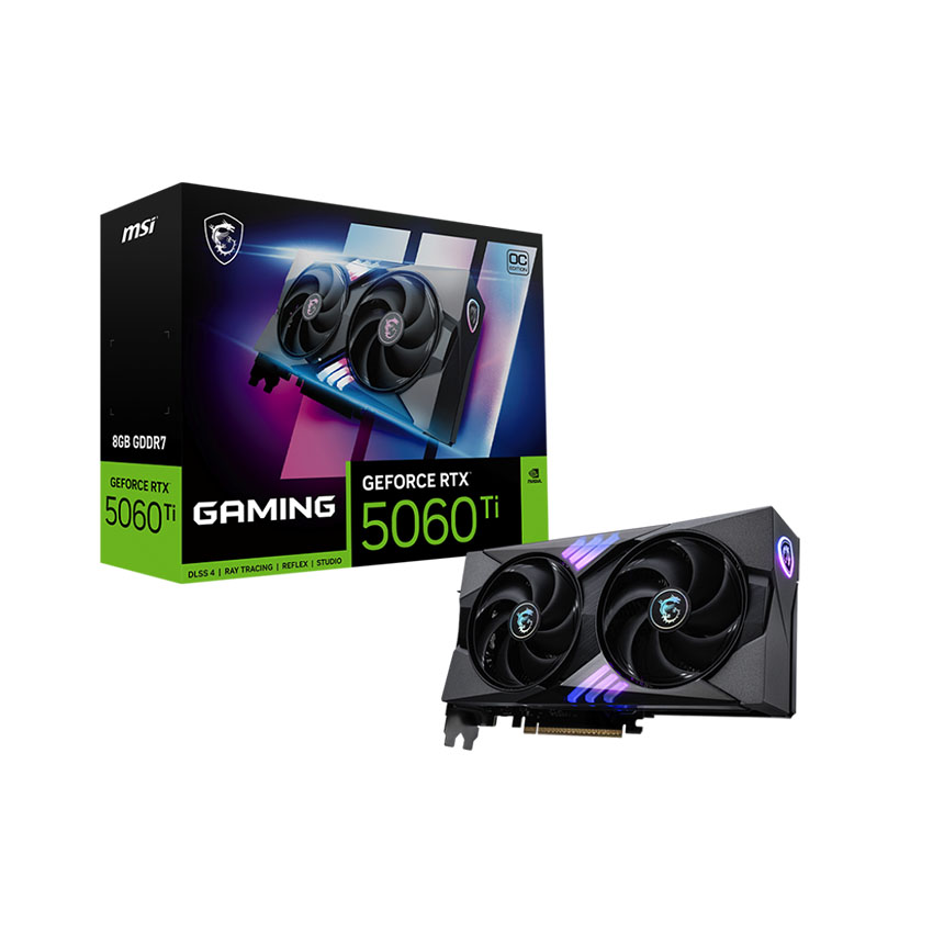 Cạc màn hình MSI GeForce RTX 5060 Ti 8G GAMING OC (GDDR7/ 128 bit)