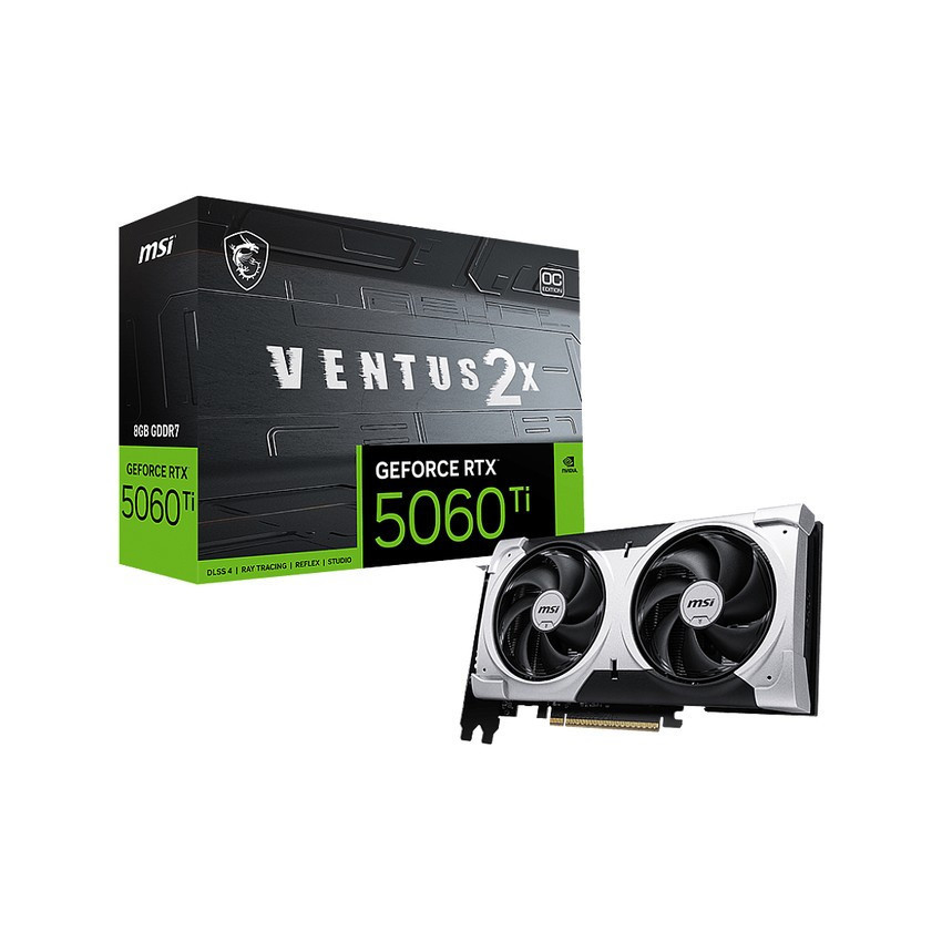 Cạc màn hình MSI GeForce RTX 5060 Ti 8G VENTUS 2X OC PLUS (GDDR7/ 128 bit)