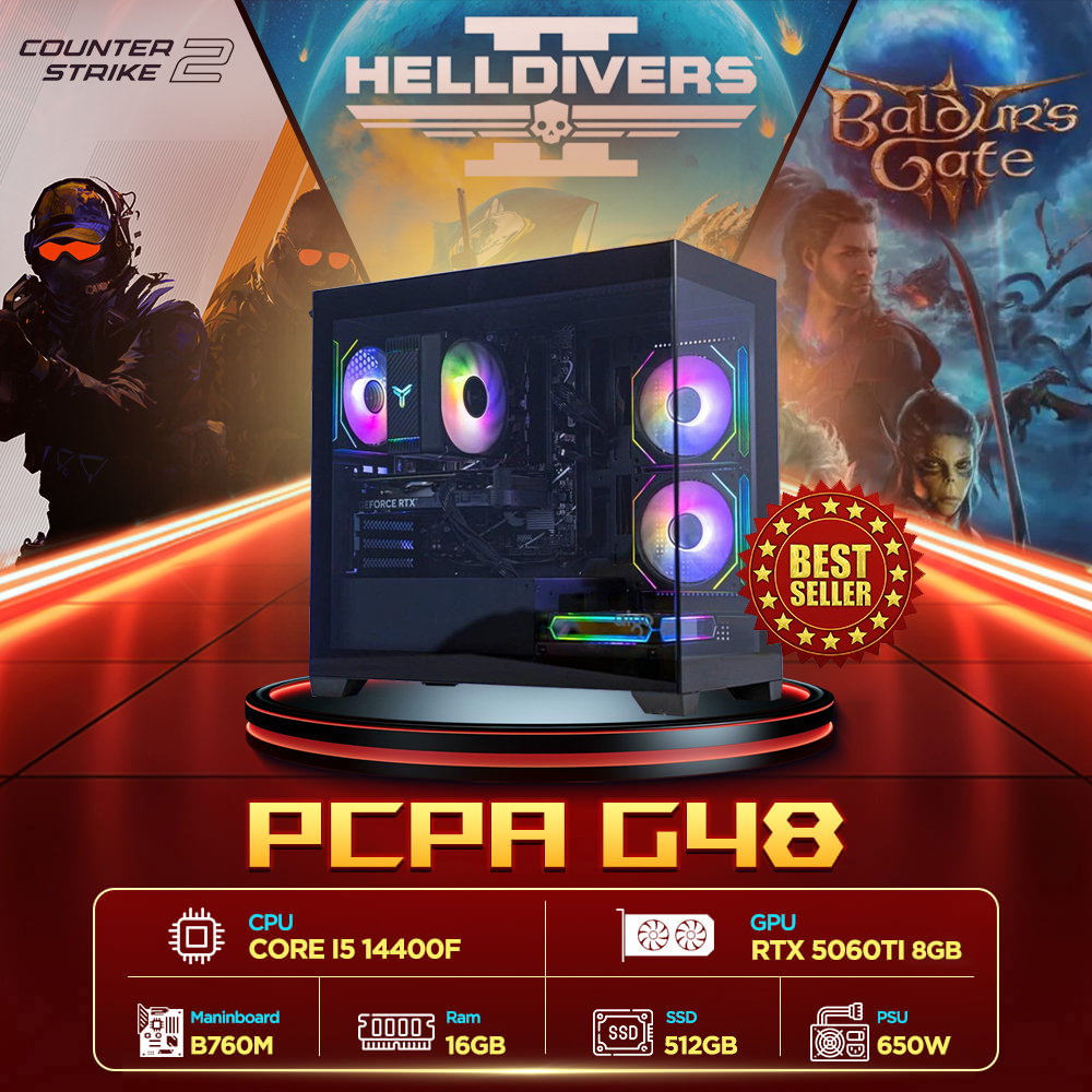 Máy tính PCPA G48 (i5 14400F/16GB/RTX 5060TI 8Gb)