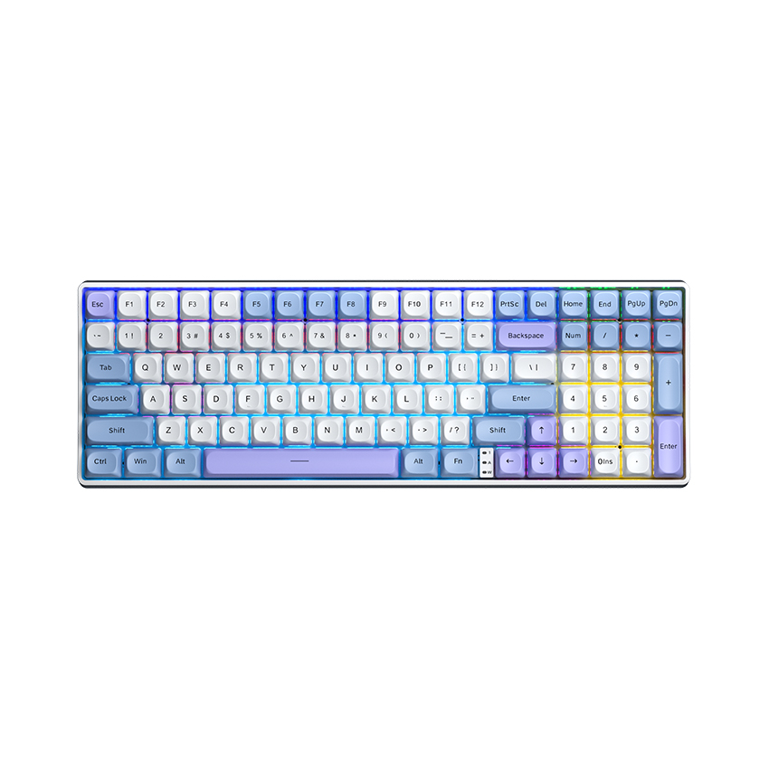 Bàn phím cơ Aula 3 MODE S100 Pro Xanh Dương Trắng Tím Red switch