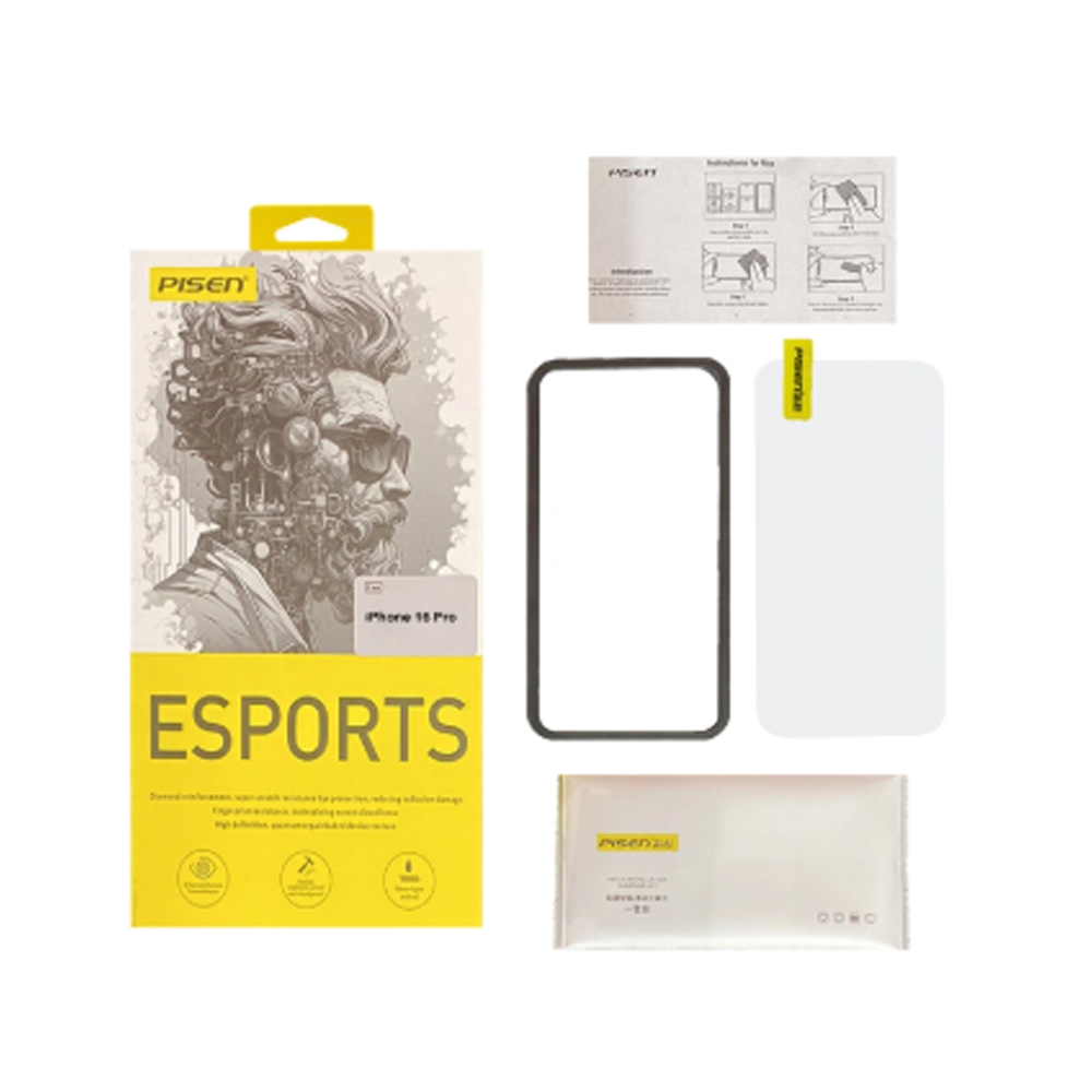 Miếng dán cường lực Pisen Esport Rimless HD Diamond iPhone 16 Pro Max