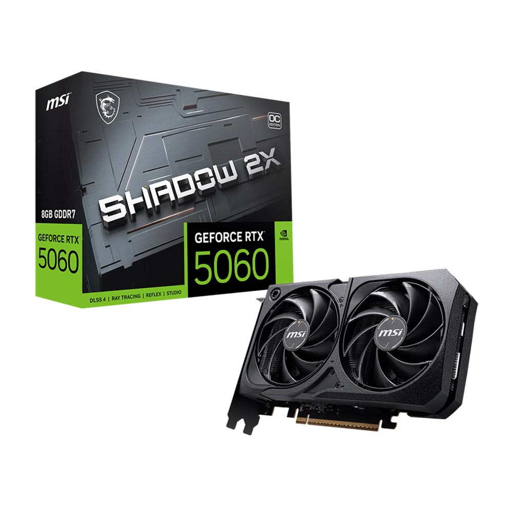 Cạc màn hình MSI GeForce RTX 5060 8G SHADOW 2X OC (GDDR7/ 128 bit)