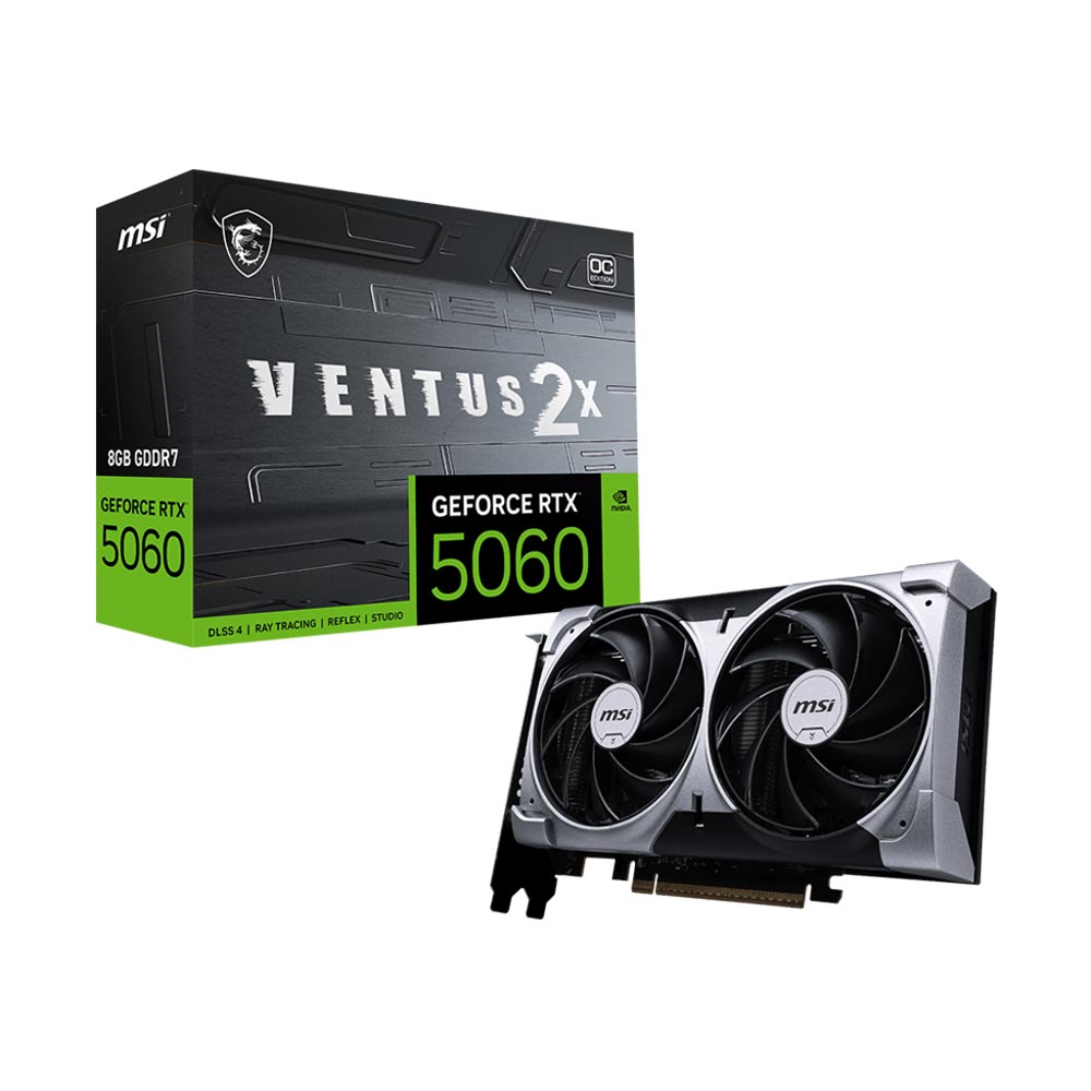 Cạc màn hình MSI GeForce RTX 5060 8G VENTUS 2X OC (GDDR7/ 128 bit)