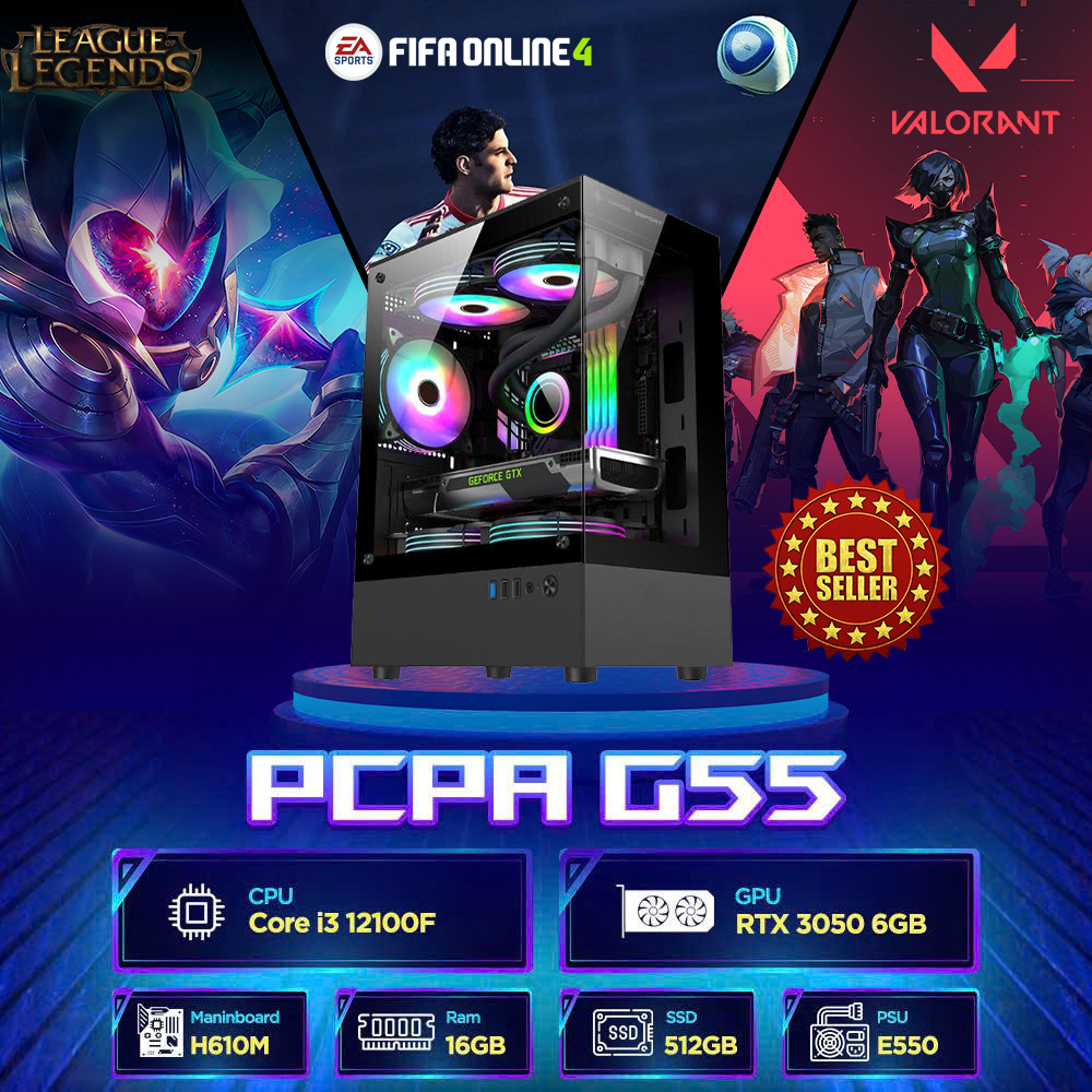 Máy tính PCPA G55 (I3 12100F/16GB/RTX 3050 6Gb)