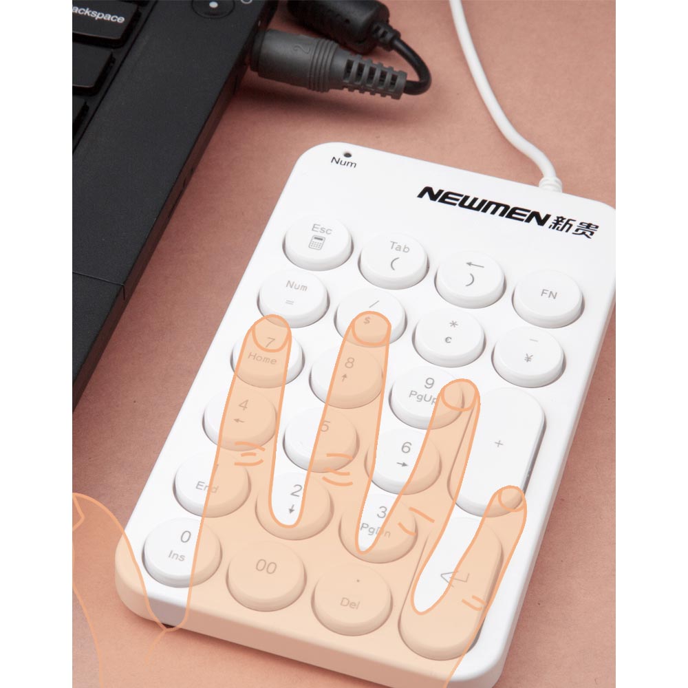 Bàn phím Newmen TK-031 Màu trắng- Bàn phím số Numpad