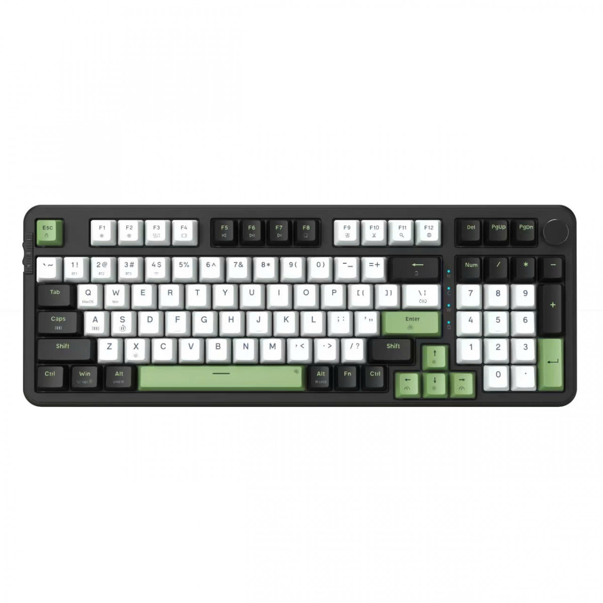 Bàn phím cơ không dây E-Dra EK398W Black White Green Linear switch