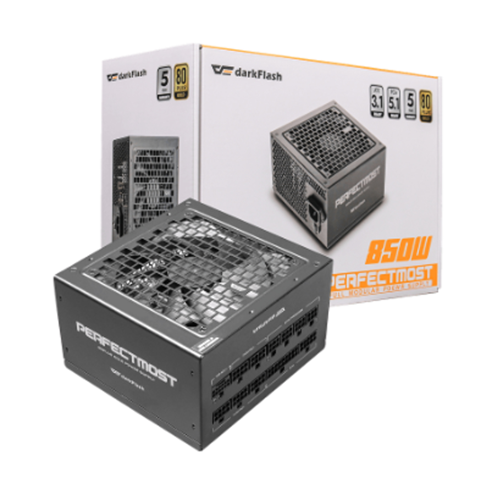 Nguồn máy tính DarkFlash PMT 850-850W GOLD ATX 3.1, PCIe 5.1 (80 Plus Gold/ Full-Modular)
