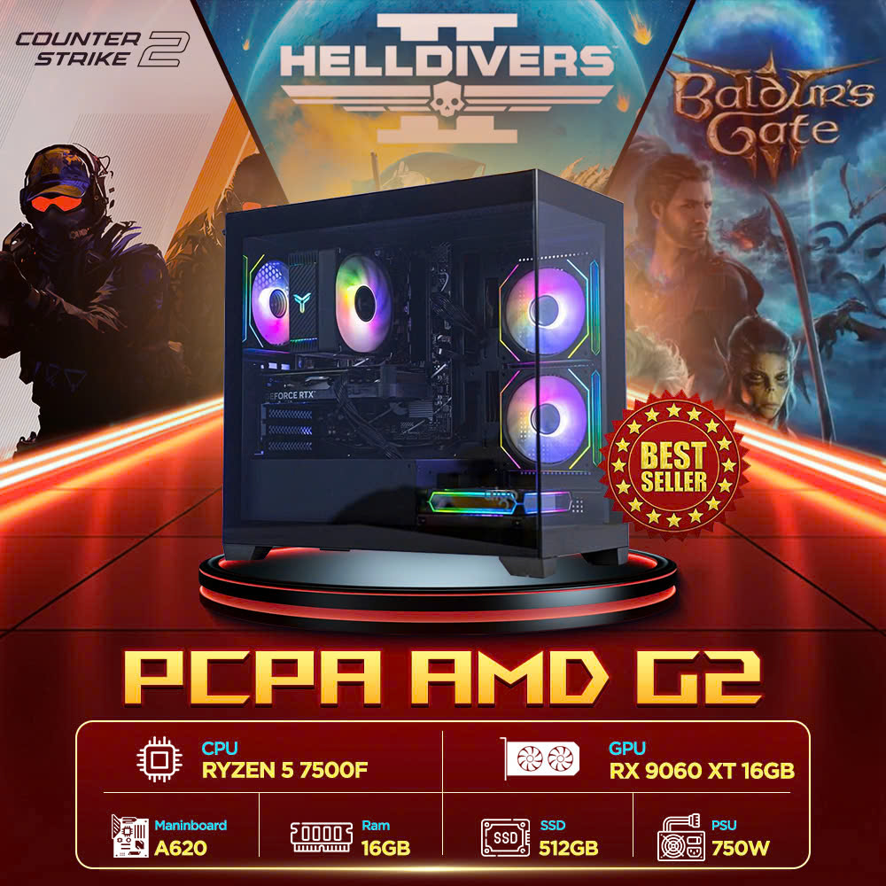 Máy tính PCPA AMD G2 (R5 7500F/16GB/RX 9060 XT 16G)