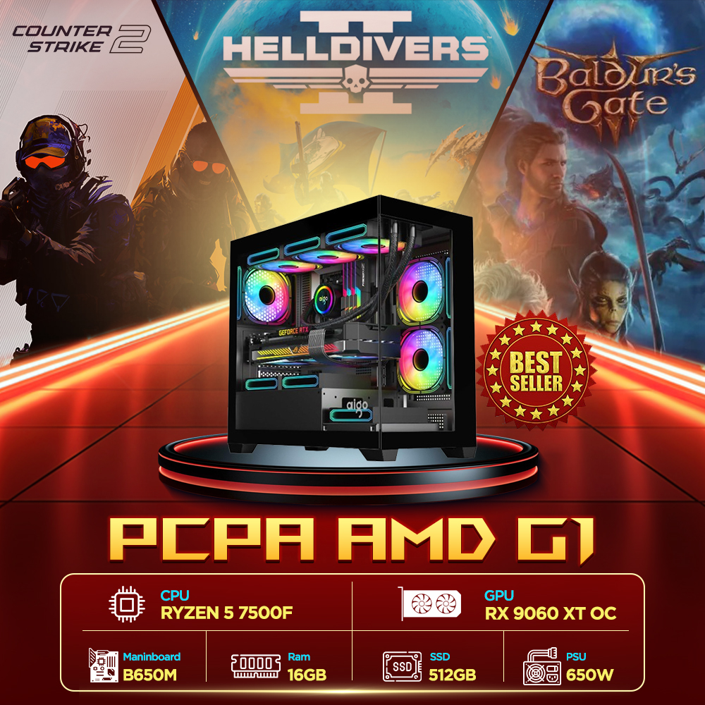 Máy tính PCPA AMD G1 (R5 7500F/16GB/RX 9060 XT 8G)
