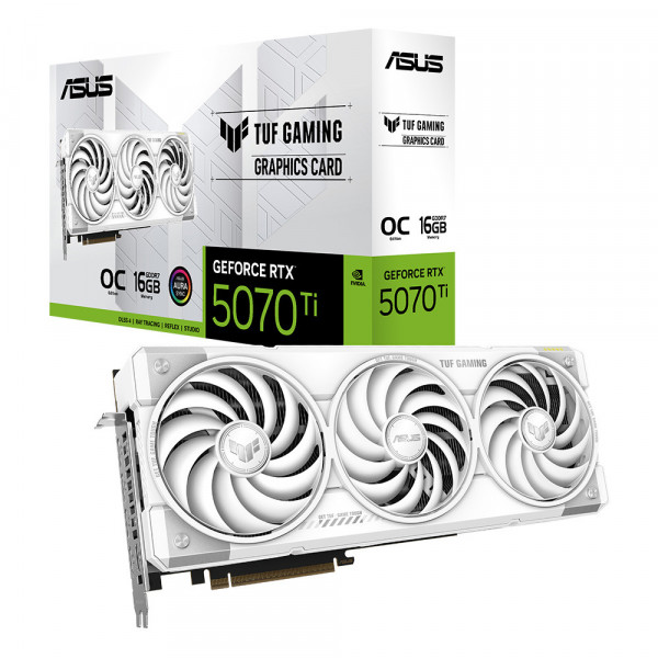 Cạc màn hình Asus TUF Gaming GeForce RTX 5070 Ti 16GB White OC Edition (GDDR7/ 256 bit)