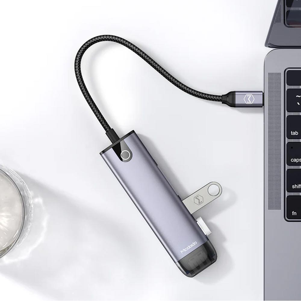 Bộ chuyển đổi Mcdodo HU-7740 type-C to HDMI, USB 3.0, SD, PD 100W