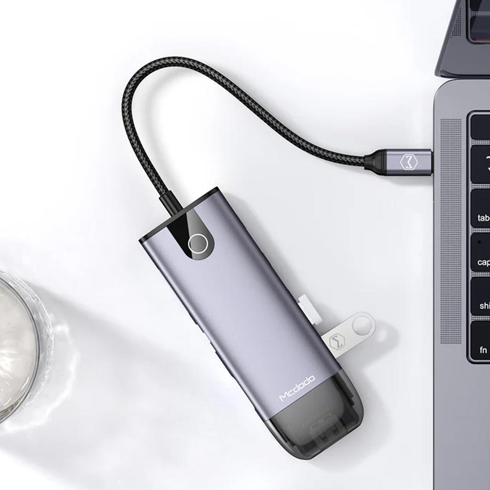 Bộ chuyển đổi Mcdodo HU-7420 type-C to HDMI, USB, VGA, Lan Gigabit, SD, PD 100W