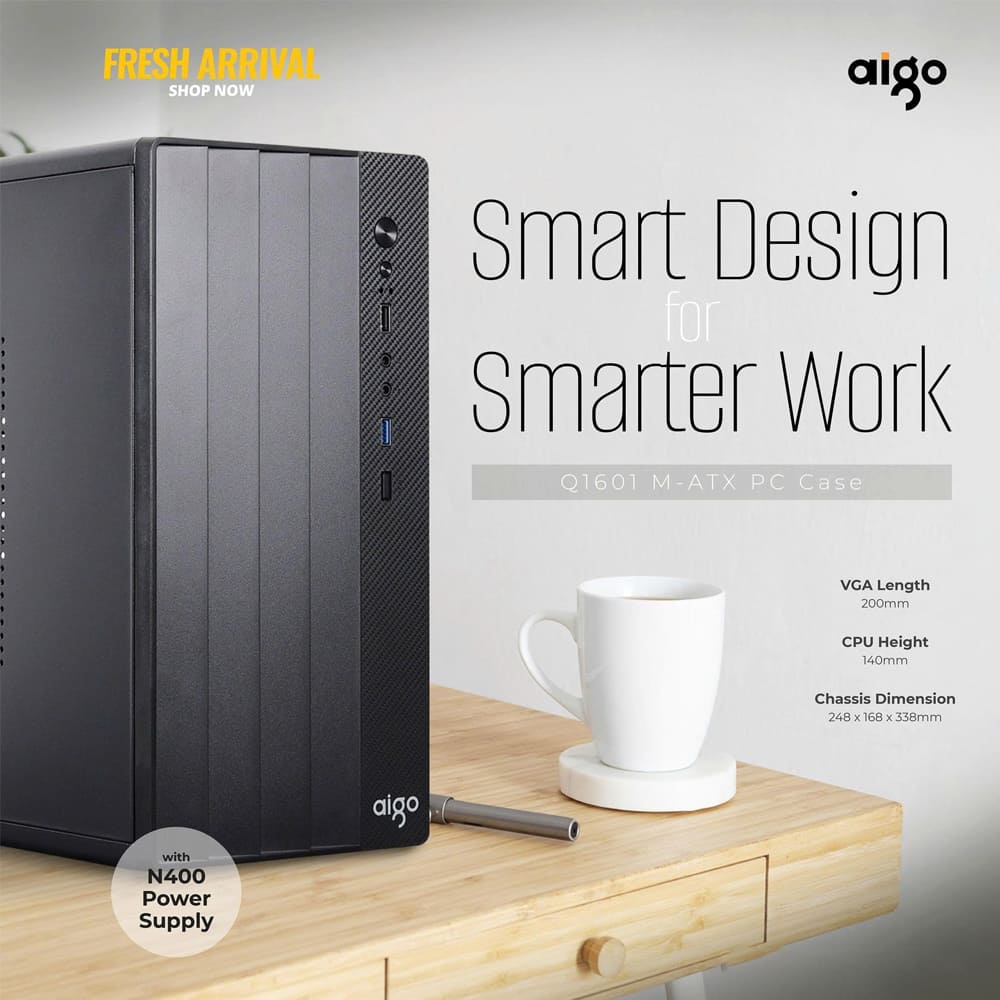 Vỏ máy tính Aigo Q1601 (Mini Tower/ M-ATX/ Đen)
