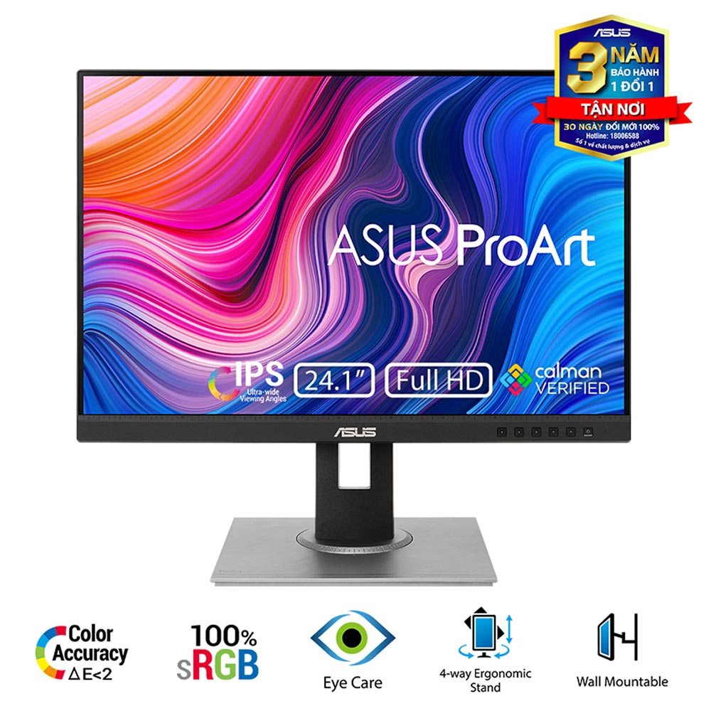 Màn hình đồ họa Asus ProArt PA248QFV (24Inch/ WUXGA (1920x1200)/ 5ms/ 100HZ/ 350cd/m2/ IPS/ Loa)