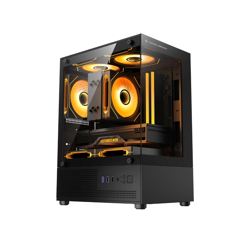 Vỏ máy tính KENOO ESPORT MK120 - Màu Đen (Mini Tower/ M-ATX/ Đen)