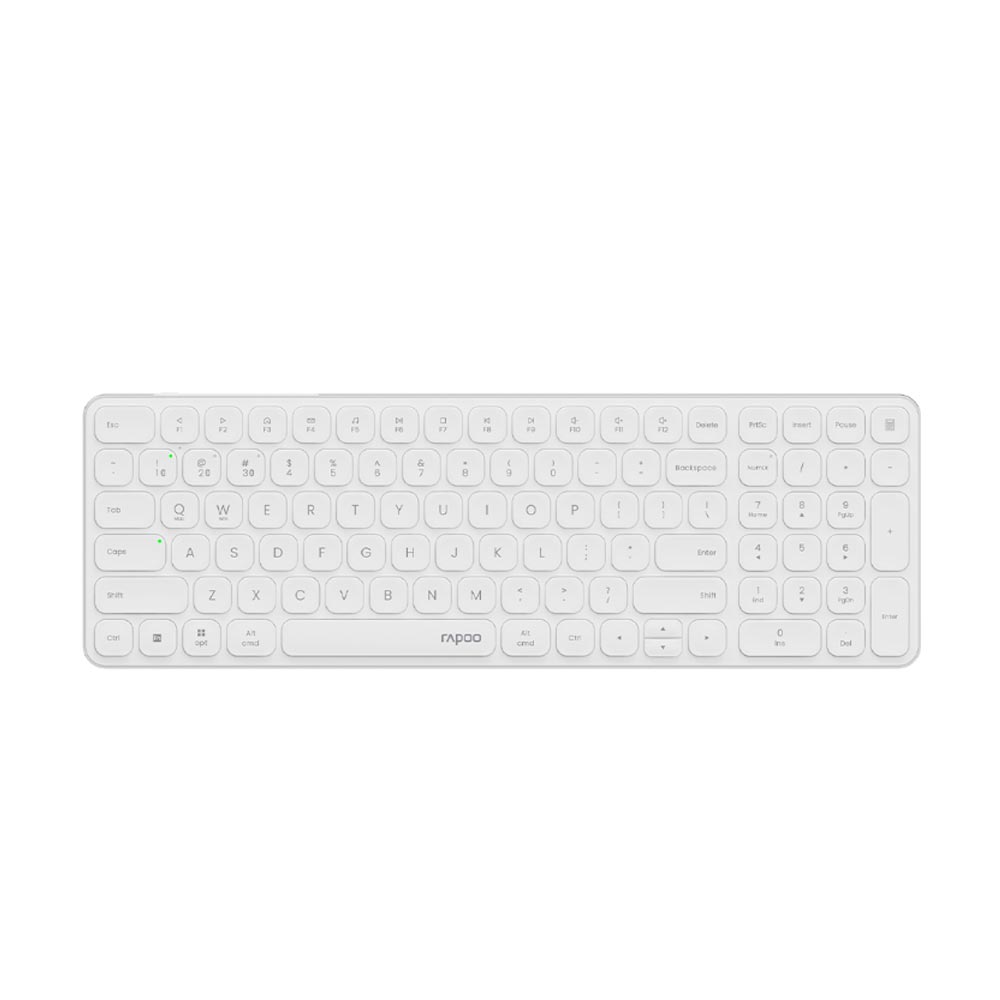 Bàn phím không dây Rapoo E9350L Màu trắng (Bluetooth/Wireless/ Pin sạc)