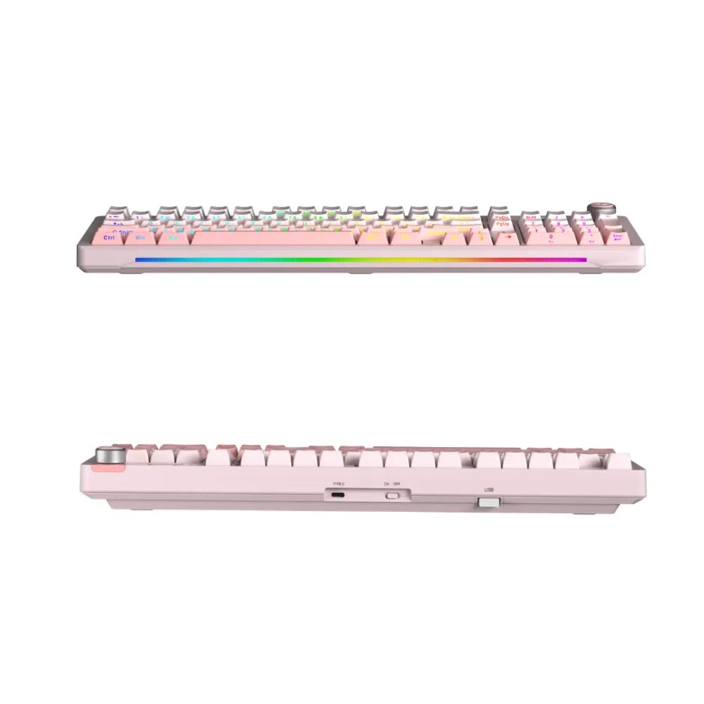 Bàn phím cơ Aula 3 MODE S98 PRO Hồng gradient Flower field switch Pin 5000mAh