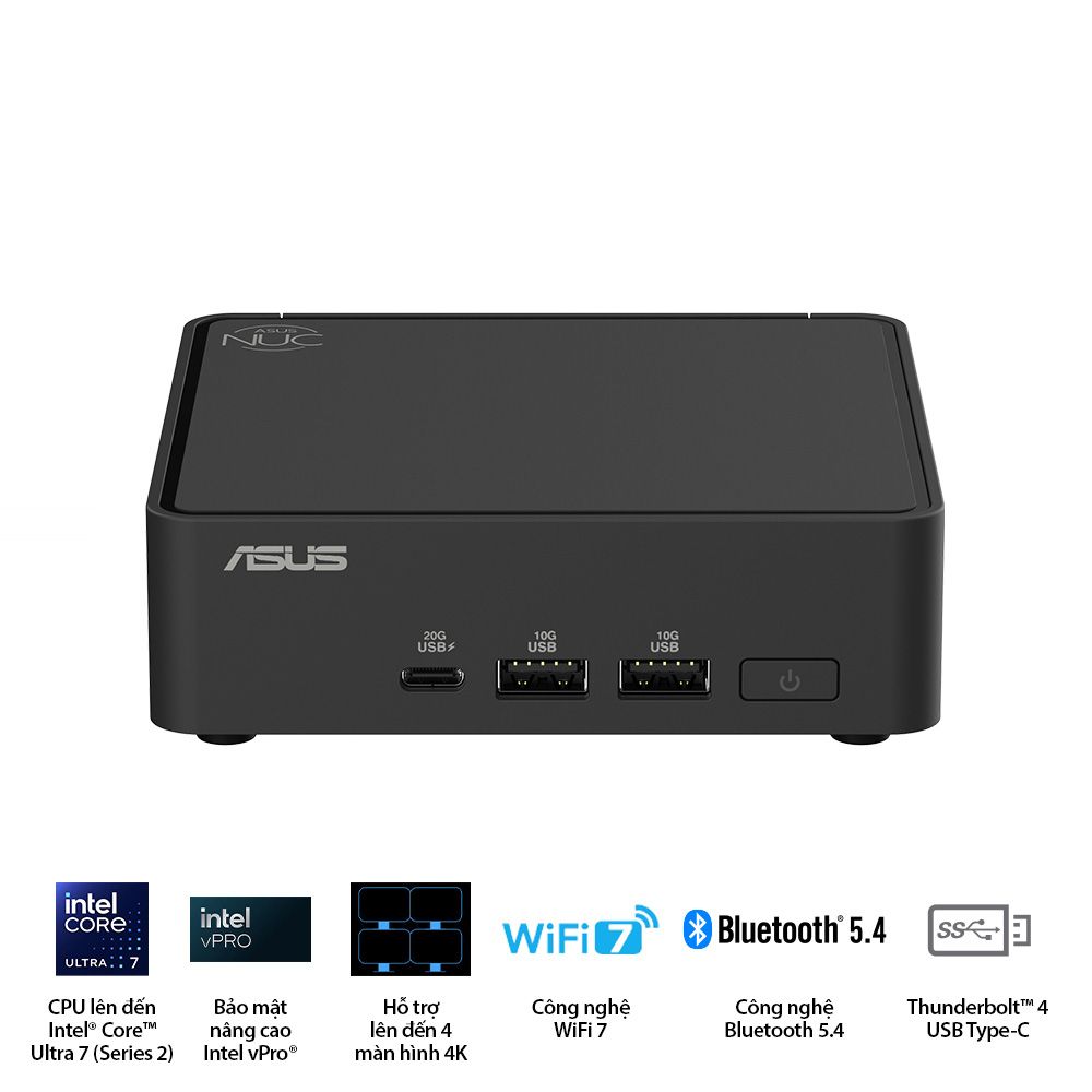 Mini PC Asus NUC 15 PRO Slim NUC15CRLIP (Intel U300/ NoOS/ 3Y/ Kèm cáp nguồn)