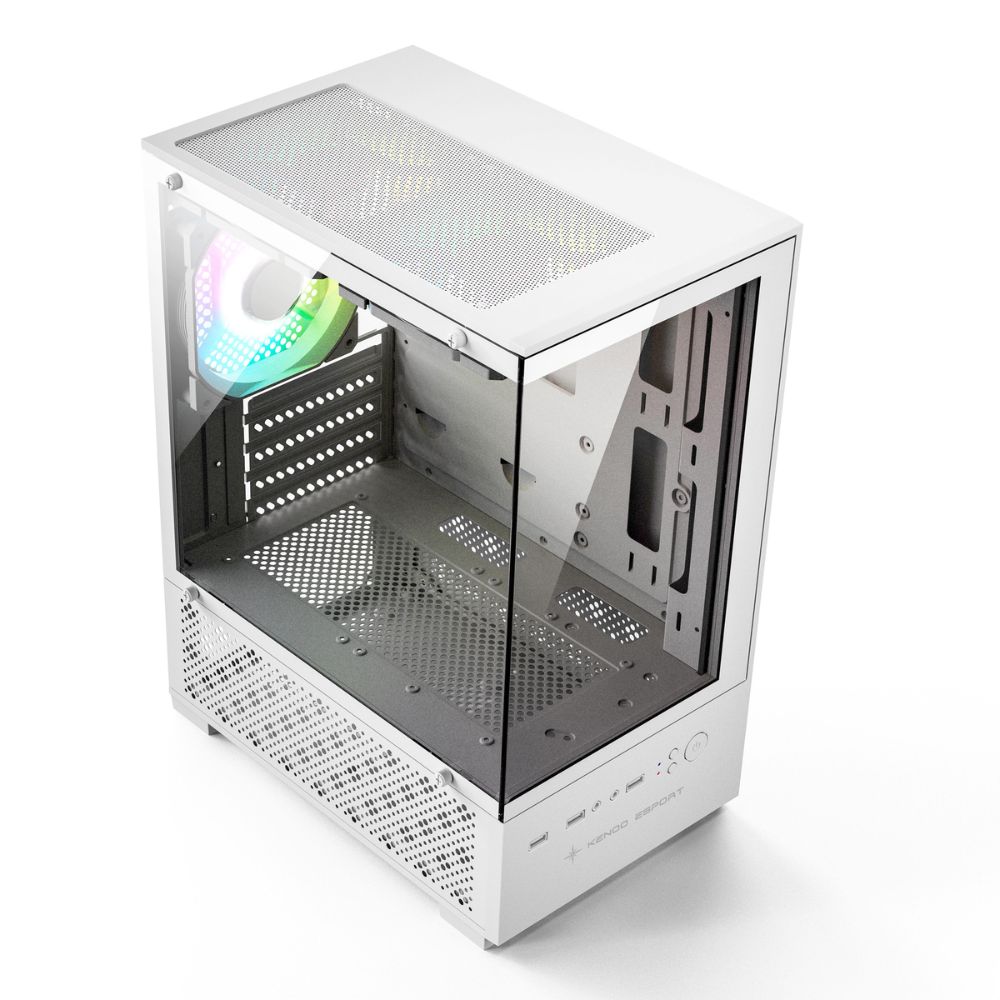 Vỏ máy tính KENOO ESPORT MK120 - Màu Trắng (Mini Tower/ M-ATX)
