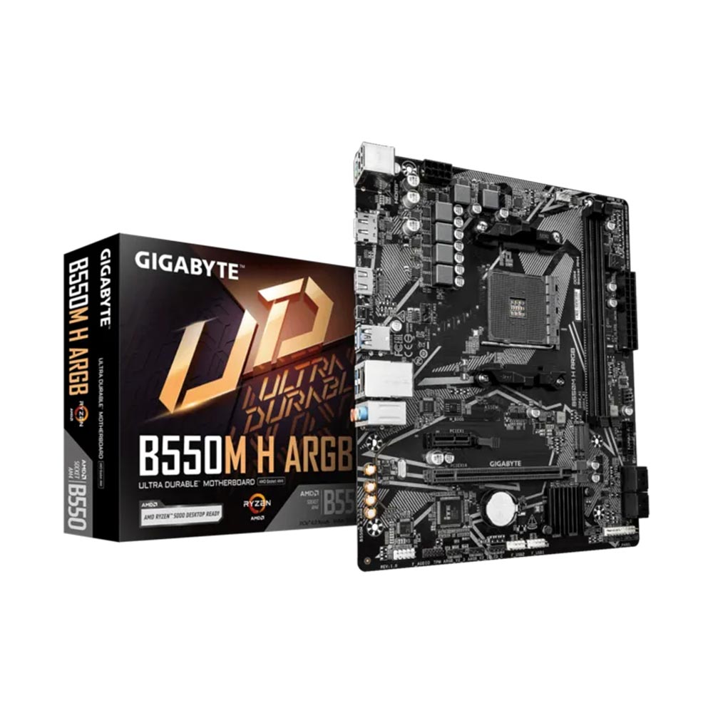 Mainboard Gigabyte B550M H ARGB (AMD B550/ Socket AM4/ M-ATX/ 2 khe ram)