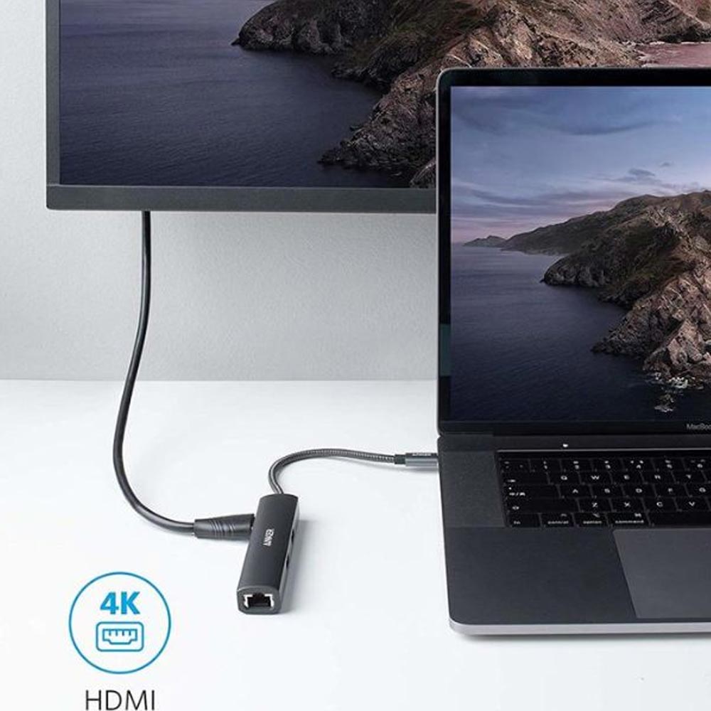 Bộ chuyển đổi Anker A8338HA1 USB C to Lan Gigabit, HDMI, USB 3.0
