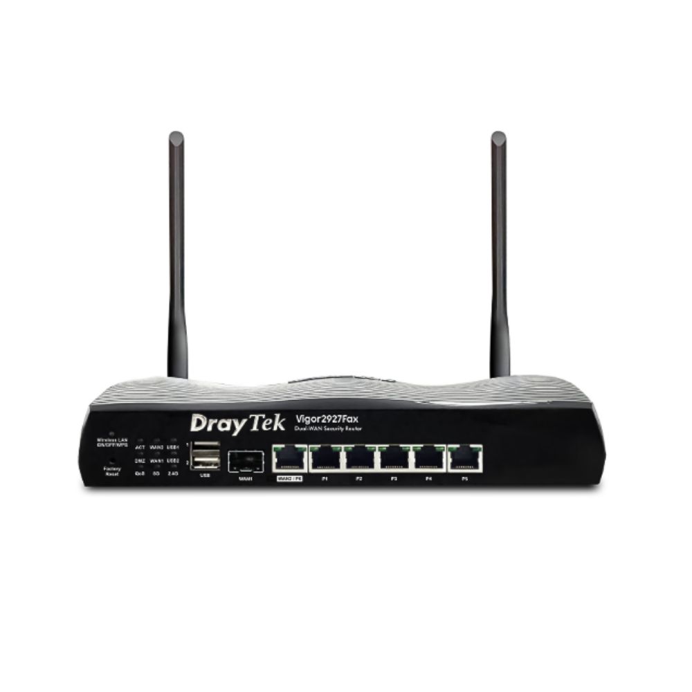 Thiết bị cân bằng tải Draytek Vigor 2927 FAX (AX3000Mbps/ 2 Ăng-ten ngoài/ 2 cổng WAN/ Dưới 150 User)